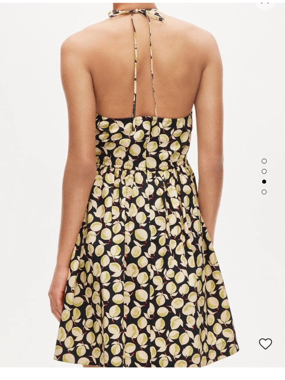 J.Crew Lemon Print Halter Dress XL NWT Adjustable Waist Cotton - Picture 3 of 11